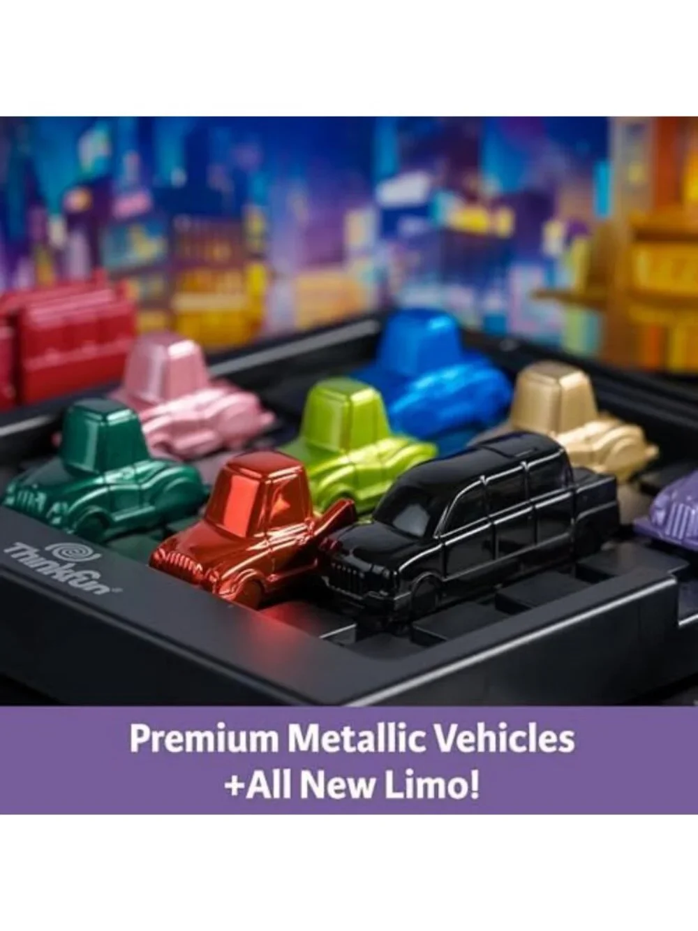 Deluxe Logic Game - ThinkFun Rush Hour - 120 Traffic Challenges & Metallic Limo